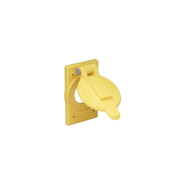Marinco Yellow Polycarbonate Weatherproof Cover Fits 15A, 20A & 30A Single Receptacles 7420CR - main